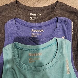 Reebok Shirts XS - Charcoal, Royal Blue, Aqua (Lot Of 3)